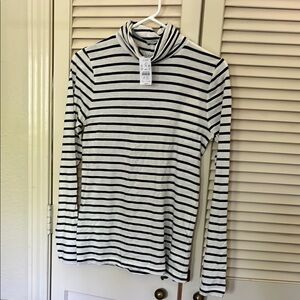 J. Crew Factory Black and White Striped Top